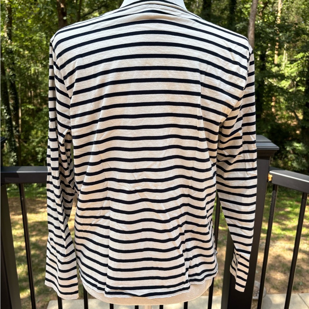 KULE navy and cream Striped Long Sleeve Tee - Picture 2 of 4